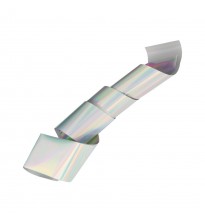 Veidrodinio efekto atspaudžiama folija nagų dizainui "Holo silver"
